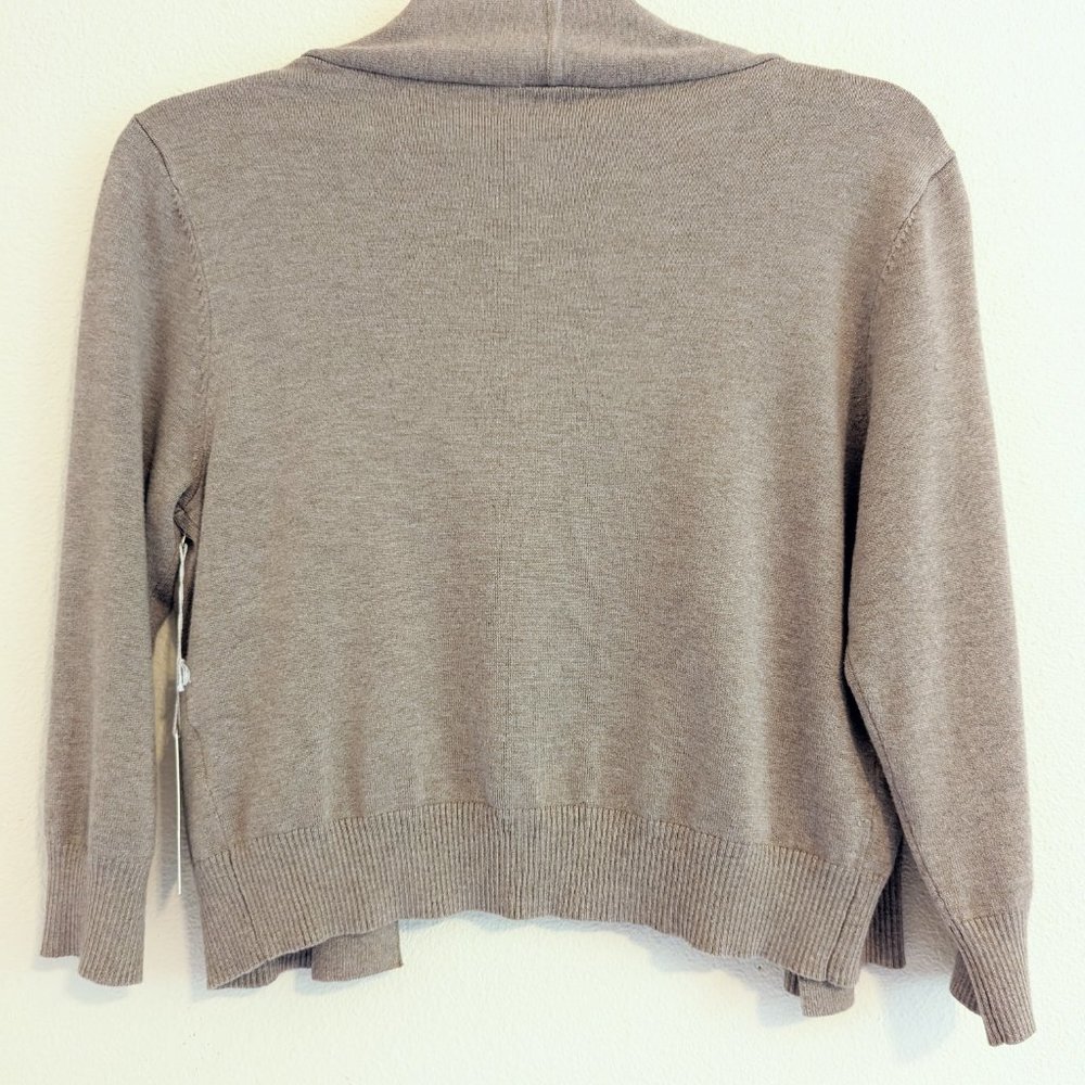 Cielo Women's Soft Solid Open Front 3/4 Sleeve Sweater Cardigan, Camel,  Sz M - Picture 3 of 5